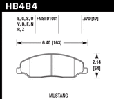 High-Performance Street 5.0 Front Brake Pads for Mustang GT V6 2005-10 | #HB484B.670 | Hawk Performance